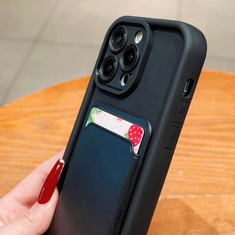 Card Slot Bag Holder Case for Xiaomi Redmi Note 12 11 10 12s 11s 10s Pro 12C 13C 4G Cover for Redmi Note 13 Pro Plus 5G Cases