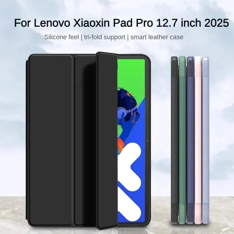 Lenovo Xiaoxin Pad Pro 12.7" 2025 Case – Trifold Magnetic PU Leather Stand Cover
