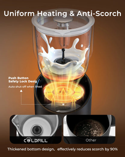 8-in-1 Electric Milk Frother & Steamer – 400ml Detachable Dishwasher Safe