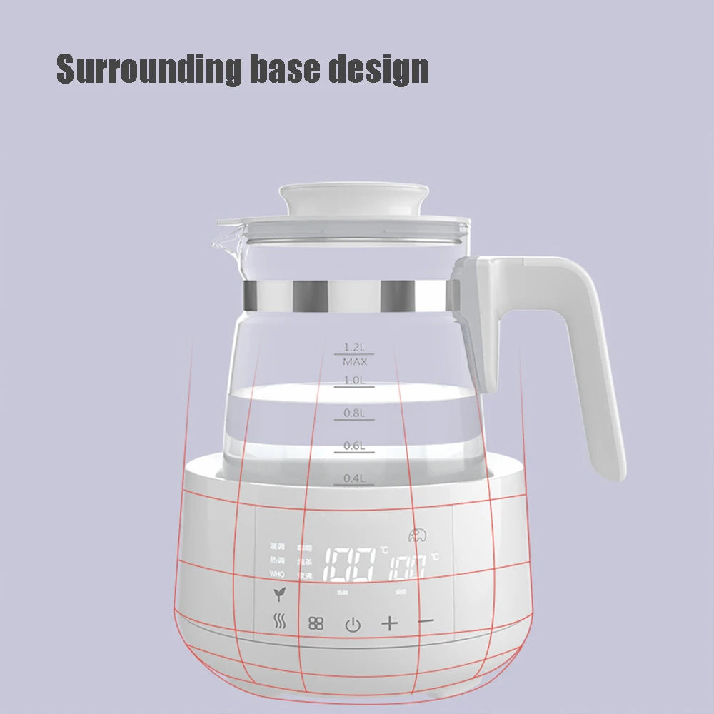 220V Smart Baby Milk Warmer 1.2L – 24H Keep Warm, Thermostatic Kettle