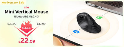 UGREEN MU006 Wireless Mouse – BT5.0 & 2.4G, 4000 DPI, 6 Silent Buttons, Ergonomic for MacBook & PC