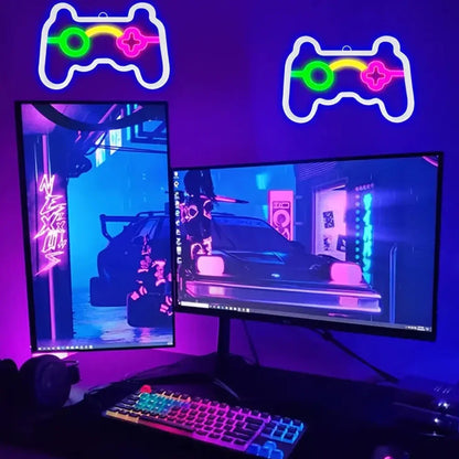 Game Neon Sign Light – USB Powered LED Wall Décor for Gaming Room