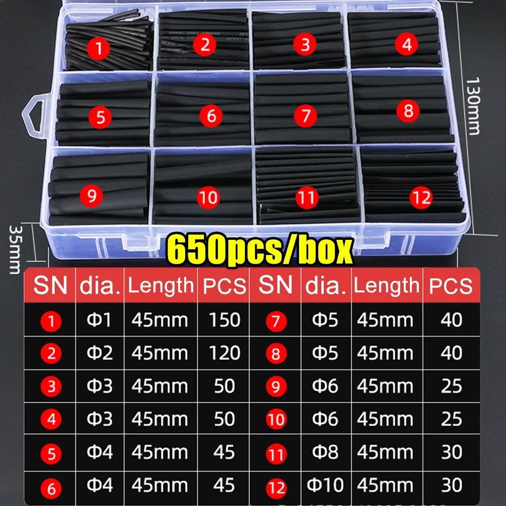 Heat Shrink Tube Assortment Kit – 127/13000 Pcs Electrical Wire Insulation