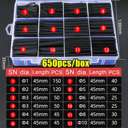 Heat Shrink Tube Assortment Kit – 127/13000 Pcs Electrical Wire Insulation