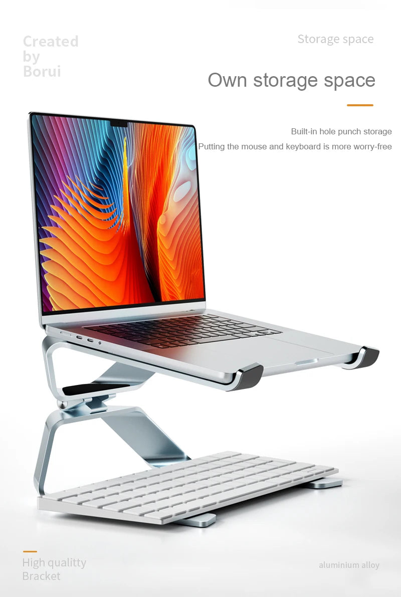 Adjustable Aluminum Alloy Laptop Stand — Foldable, Portable, Up to 17.3", Cooling Bracket