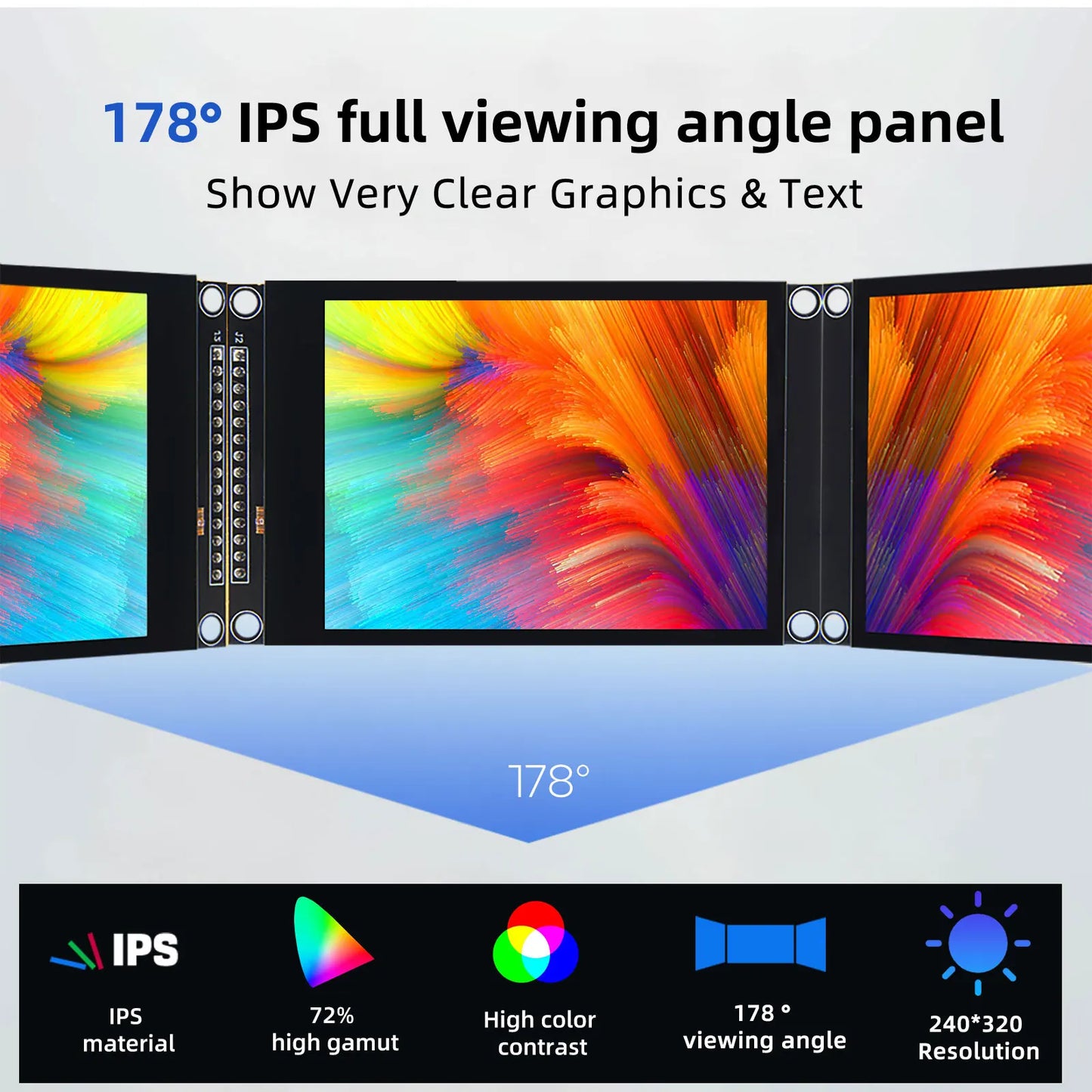 3.2" IPS TFT LCD Touch Display Module – ILI9341, SPI, for ESP32 & Arduino