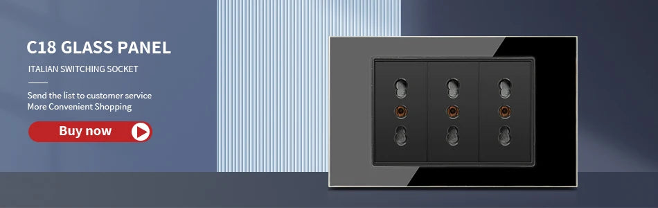 DELEFU Tempered Glass Wall Socket with USB-C Fast Charging – Schuko/Italy