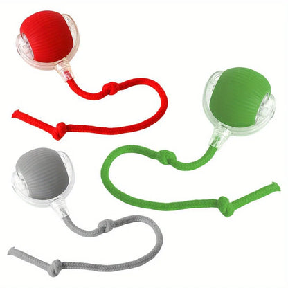 Rechargeable Smart Rolling Ball Toy for Cats & Dogs with Faux Tail