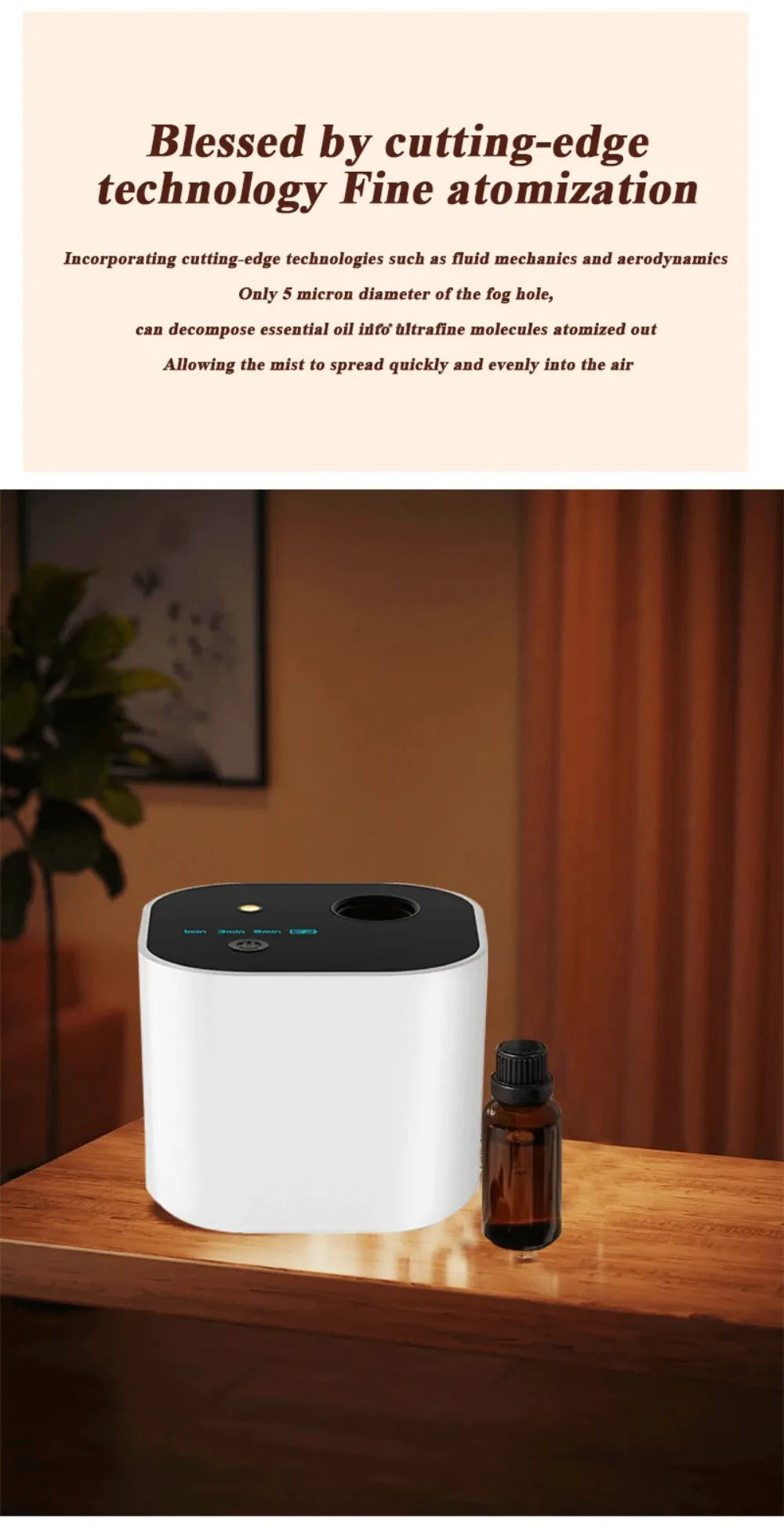 USB Rechargeable Waterless Aroma Diffuser – Portable Fragrance for Home & Office