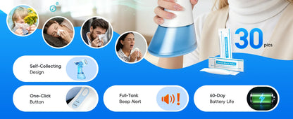 Self-Cleaning Nasal Irrigator & Water Flosser Combo | 30 Sinus Salt Packets | Auto Waste Collection