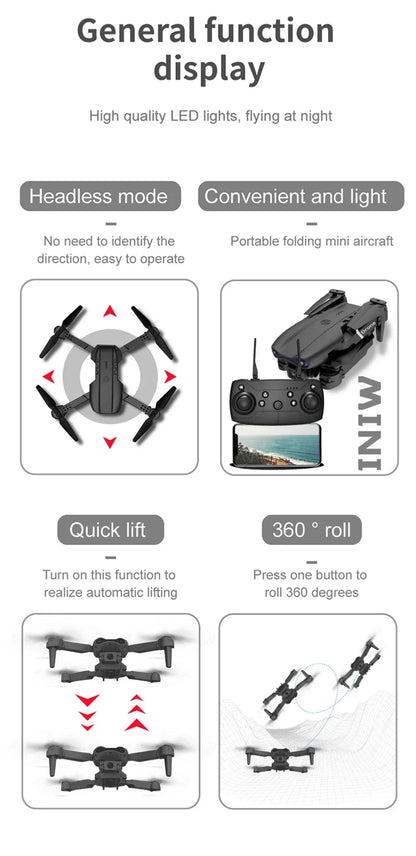 E99 Pro Drone – 4K HD Camera, Altitude Hold, Foldable Quadcopter