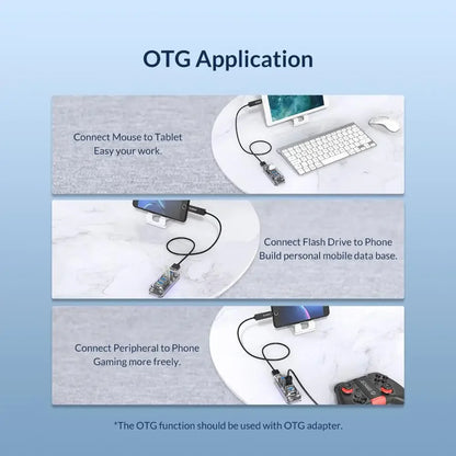 ORICO USB 3.0 Hub – 4 & 7 Port Splitter, Ultra-Slim, OTG, 5Gbps | MacBook & PC Compatible