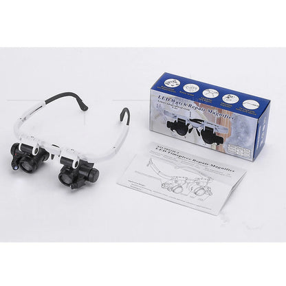 8X 15X 23X Adjustable Dual Lens Jeweler Loupe – Crystal Acrylic Eye Magnifier