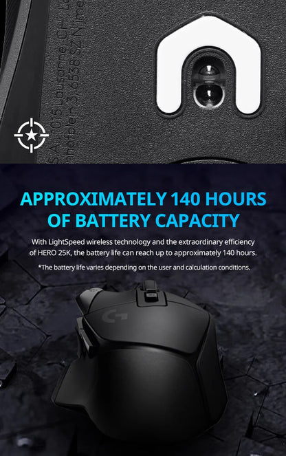 Logitech G502 X Advanced Gaming Mouse – HERO Engine, 25600 DPI, 13 Buttons, Wired