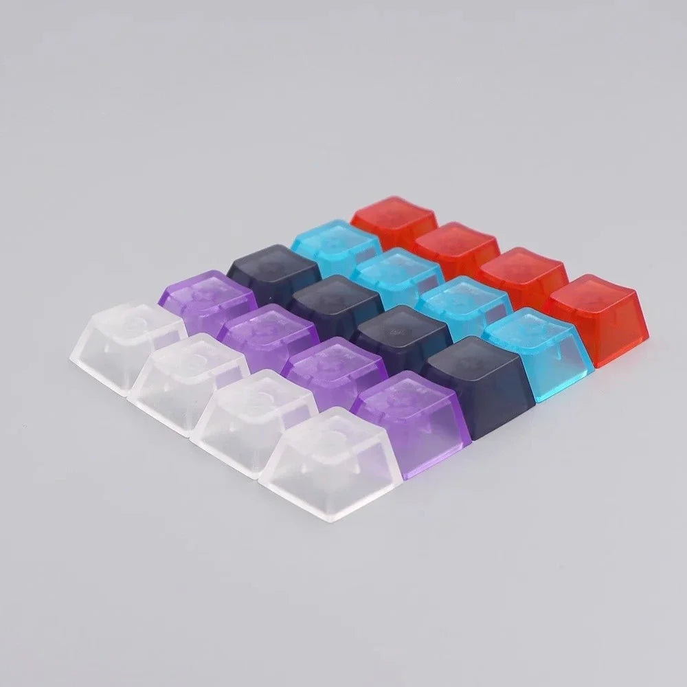 Frosted Transparent Keycaps – Cherry Profile R4, MX Switch, 10/20pcs (Blue, Purple, Black, Red, White, Mix)