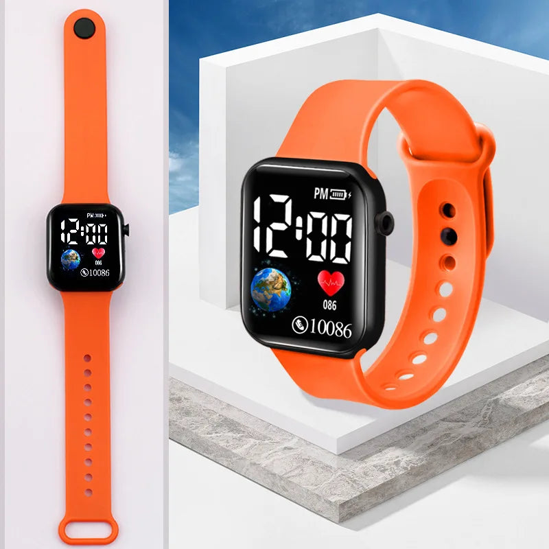 YIKAZE Kids LED Digital Watch – Silicone Strap, Cartoon Sport Wristwatch for Boys & Girls