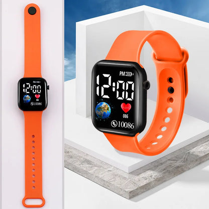 YIKAZE Kids LED Digital Watch – Silicone Strap, Cartoon Sport Wristwatch for Boys & Girls