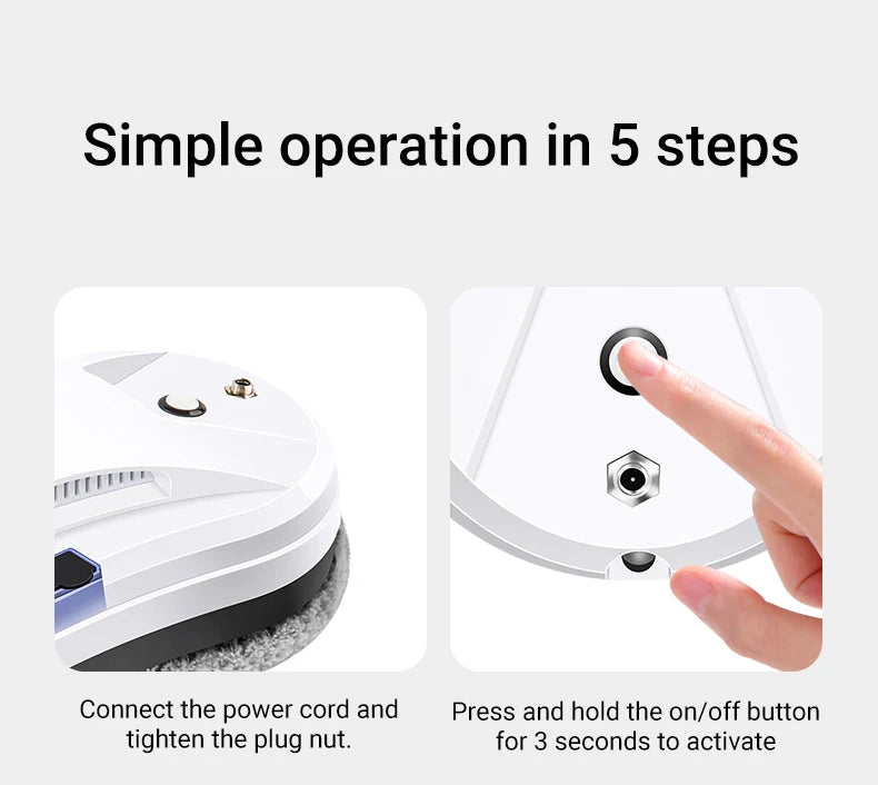 DIVEDEER Intelligent Window Cleaner – Automatic Water Spray, Anti-Fall Magnetic Glass Cleaner