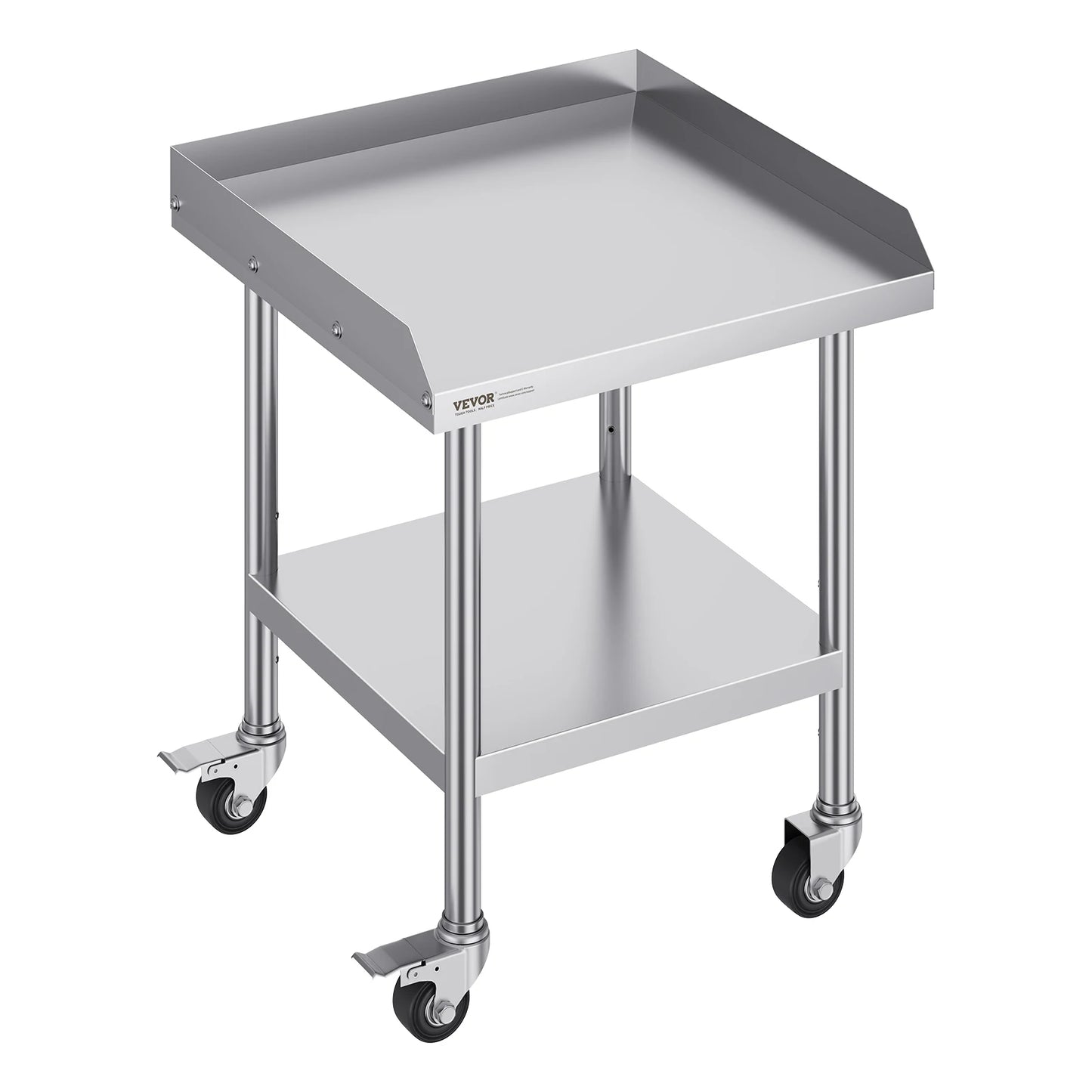 SucceBuy Stainless Steel Work Table – Commercial Food Prep Worktable with 4 Wheels, Heavy Duty