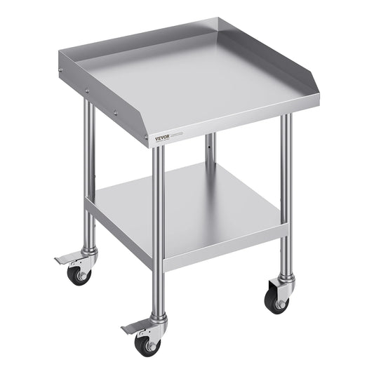 SucceBuy Stainless Steel Work Table – Commercial Food Prep Worktable with 4 Wheels, Heavy Duty