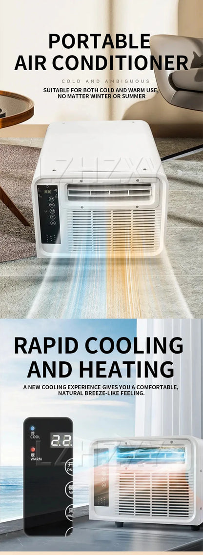 Dual-Mode Portable Air Conditioner – Cooling & Heating, Mosquito Net, 110V/220V