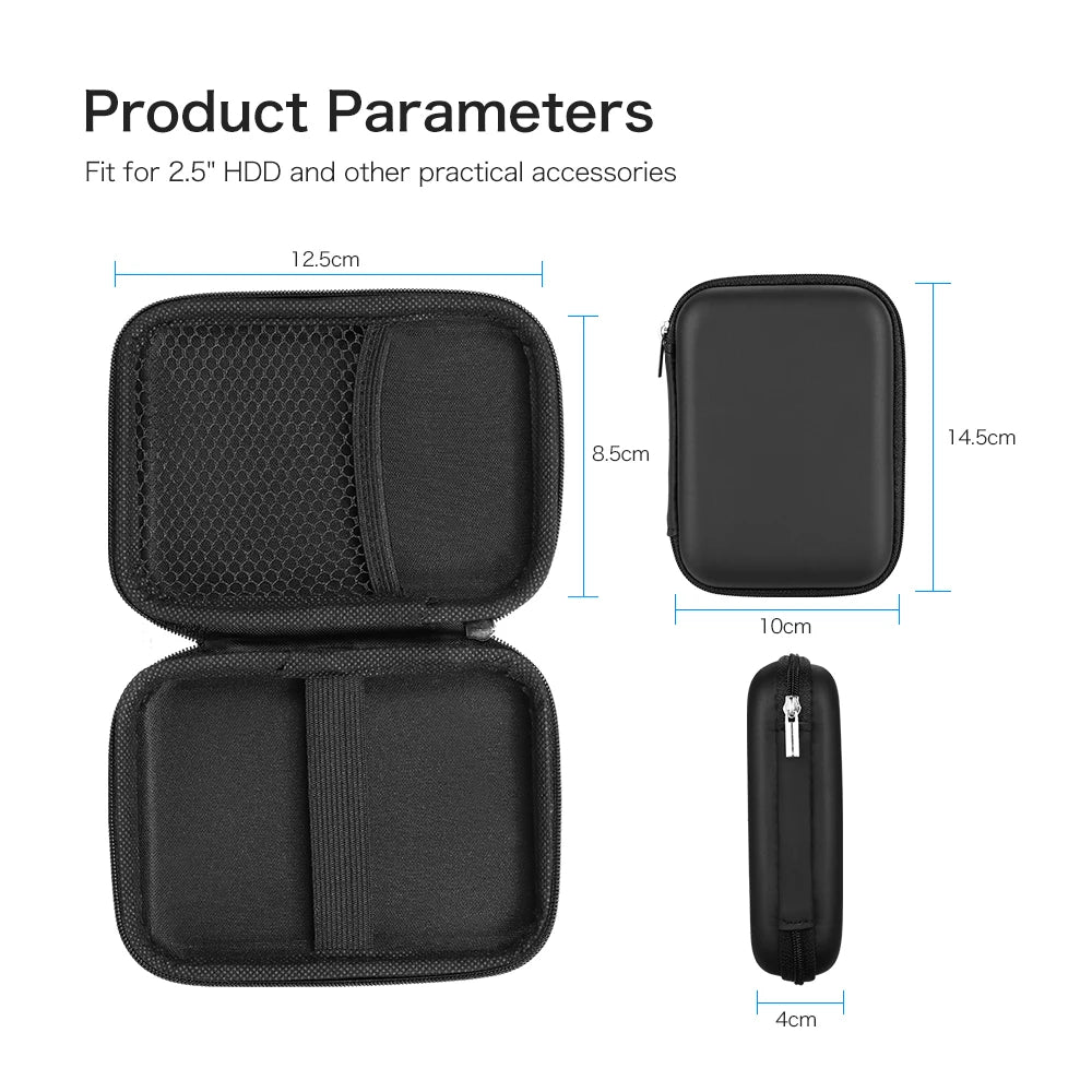 EVA shockproof hard drive carrying case by R.E.D. Shopping for 2.5-inch HDD protection and storage.