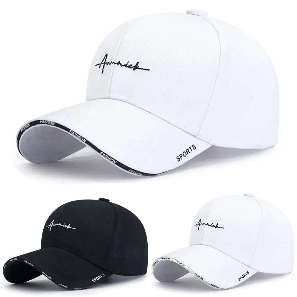 Cotton summer sun hat with adjustable brim, solid color baseball cap for women, offers sun protection and casual style.