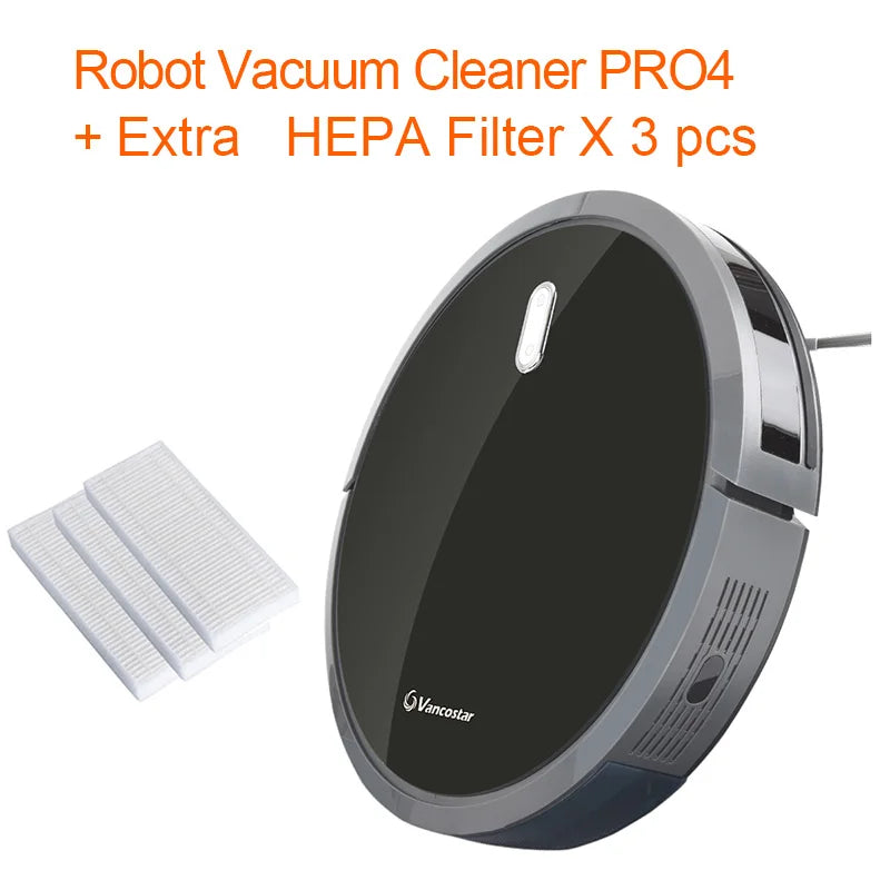 Intelligent Robot Vacuum Cleaner – Large Tank, 5 Modes, 3 Filters, OBS Sensor | Pet Hair & Carpet | Vancostar