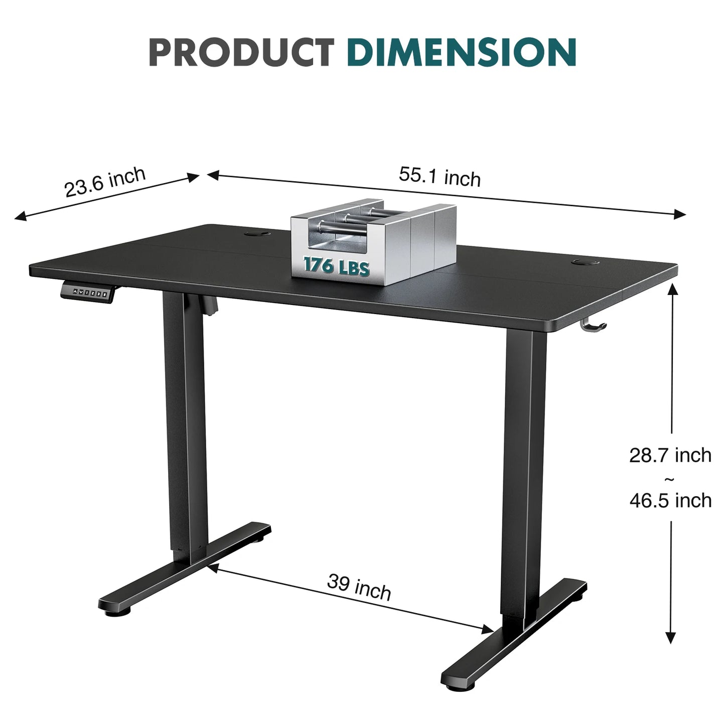 JHK Ergonomic Electric Standing Desk – Large Height Adjustable Home Office & Gaming Desk