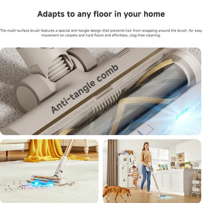 Dreame U20 Cordless Vacuum Cleaner – 120AW, 22,000PA, Blue Light Dust Reveal, V-Shape Anti-Tangle | Pet Hair & Carpet | EU/UK/KR
