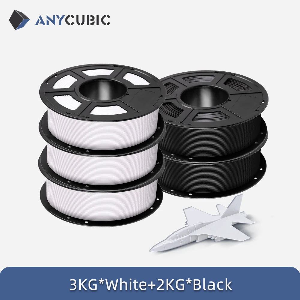 ANYCUBIC PLA 3D Printer Filament – 5KG / 1.75mm, Eco-Friendly, EU & US Warehouse, For Kobra S1C / K3C