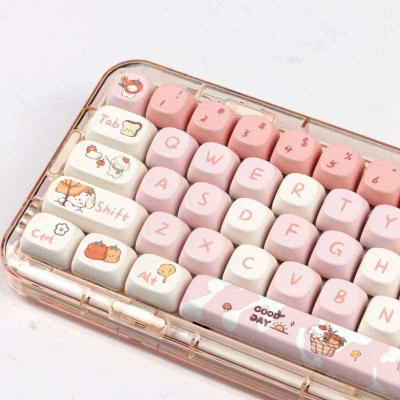 MOA Profile Cute Fall Puppy Gradient Keycap Set – Mechanical Keyboard