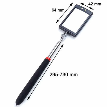 Telescopic LED Inspection Mirror | 360° Extending Mechanic Tool for Hard-to-Reach Areas