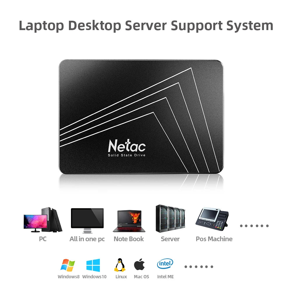 Netac SSD SATA 2.5" Internal – 256GB / 480GB / 512GB / 1TB / 2TB for Laptop & PC