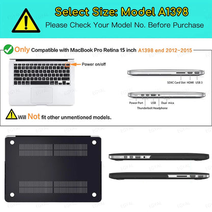 MacBook Laptop Case 2025 M4 – Air 13/15, Pro 13/14, M1-M5