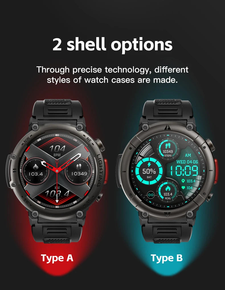 Imosi Outdoor Smart Watch with Flashlight – Sport Fitness Tracker, Blood Pressure, IP67