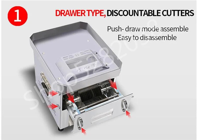 850W Commercial Meat Cube Cutter & Slicer Machine – Adjustable Cut Size, Fresh Meat Dicer