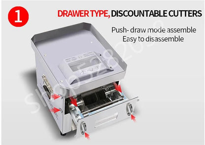 850W Commercial Meat Cube Cutter & Slicer Machine – Adjustable Cut Size, Fresh Meat Dicer