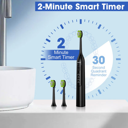 Jeenk JK-Y05 Sonic Electric Toothbrush | 4 Modes | 6 Heads | Smart Timer | Waterproof