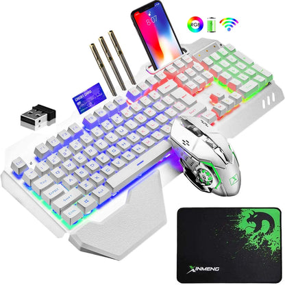 MAMBASNAKE K680 Wireless Keyboard & Mouse Set – 3800mAh, Rainbow Backlit, for PC, PS4, PS5, Xbox