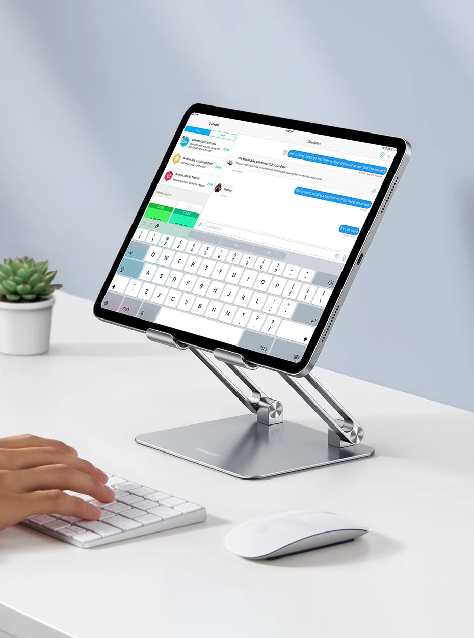 UGREEN LP134 Aluminum Tablet & Phone Stand – Adjustable Desk Holder for iPad, iPhone, Xiaomi & Laptops