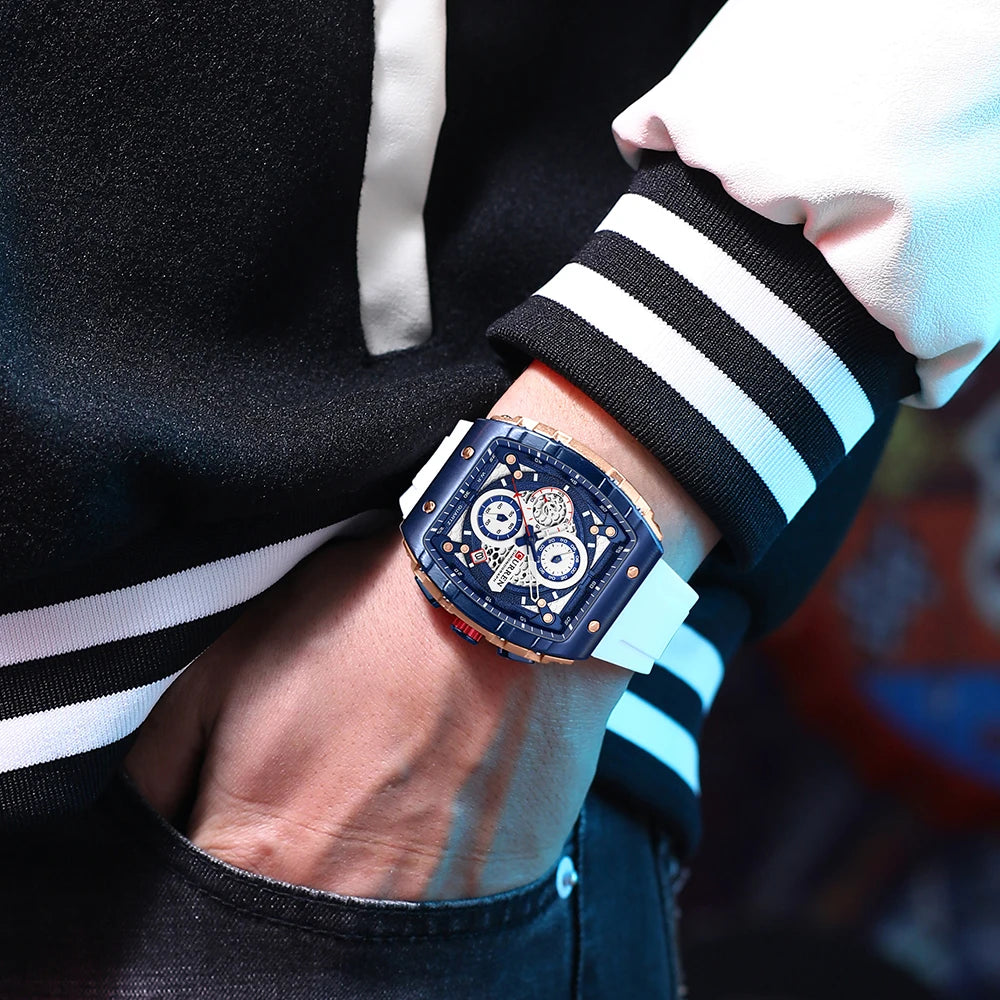 CURREN Men's Fashion Watch – Unique Square Design, Luxury Quartz Sport, Waterproof