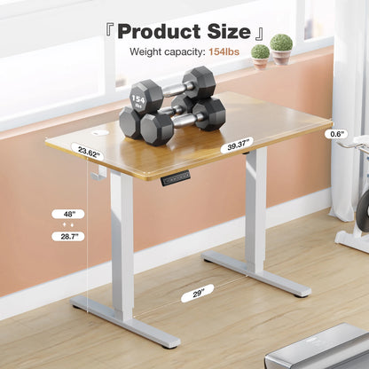 JHK Electric Standing Desk 40x24" | Height Adjustable Sit-Stand Workstation