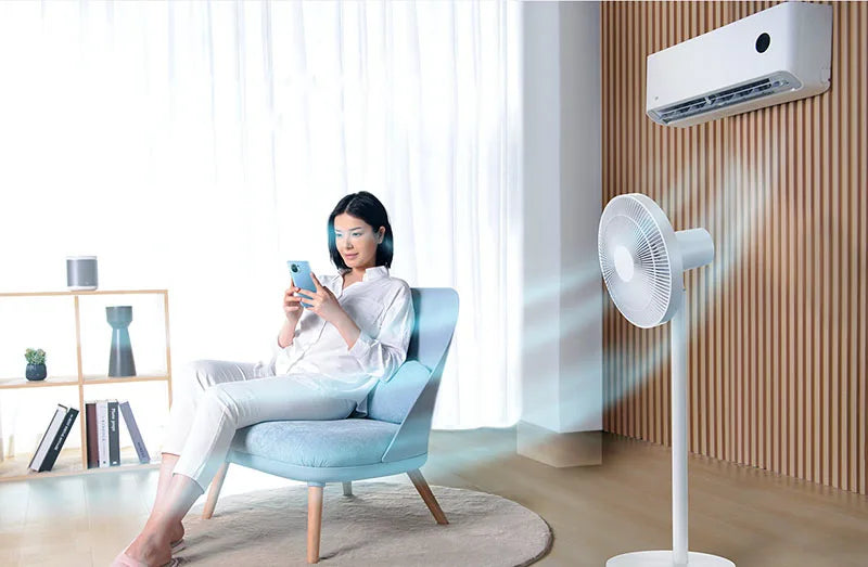 Xiaomi MIJIA Floor Fan — 7 Blade, 90° Wide-Angle Oscillation, Mi Home APP Control, Wired