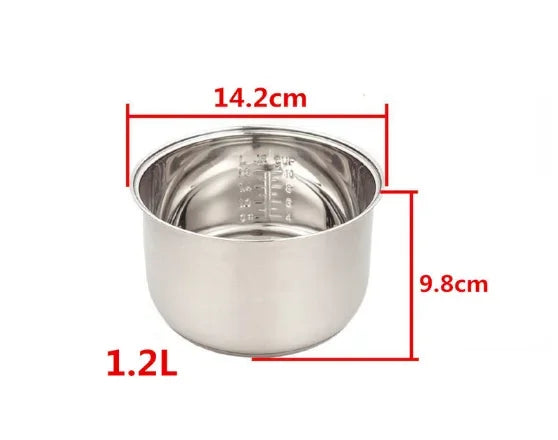 Stainless Steel 304 Rice Cooker Liner | 1.2L–8L | Compatible with Oxhaier, SKG & Universal Brands