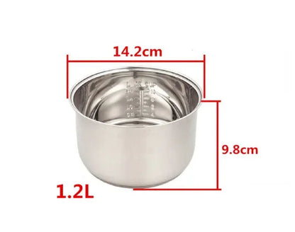 Stainless Steel 304 Rice Cooker Liner | 1.2L–8L | Compatible with Oxhaier, SKG & Universal Brands