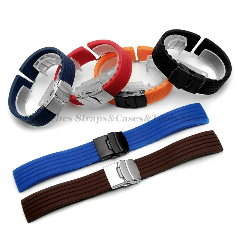 Quick Release Silicone Watch Strap 18–24mm – For Huawei, Seiko, Omega, Fossil & More