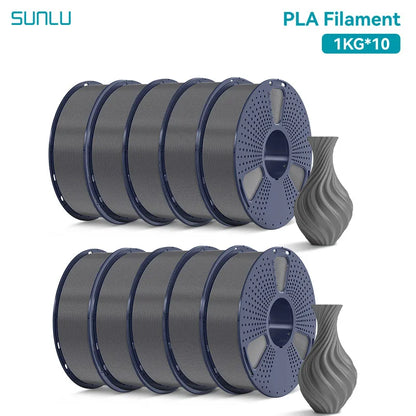 SUNLU 3D Printer Filament – 10 Rolls 1.75mm PLA / PETG / PLA+, 1KG Each, EU & US Warehouse