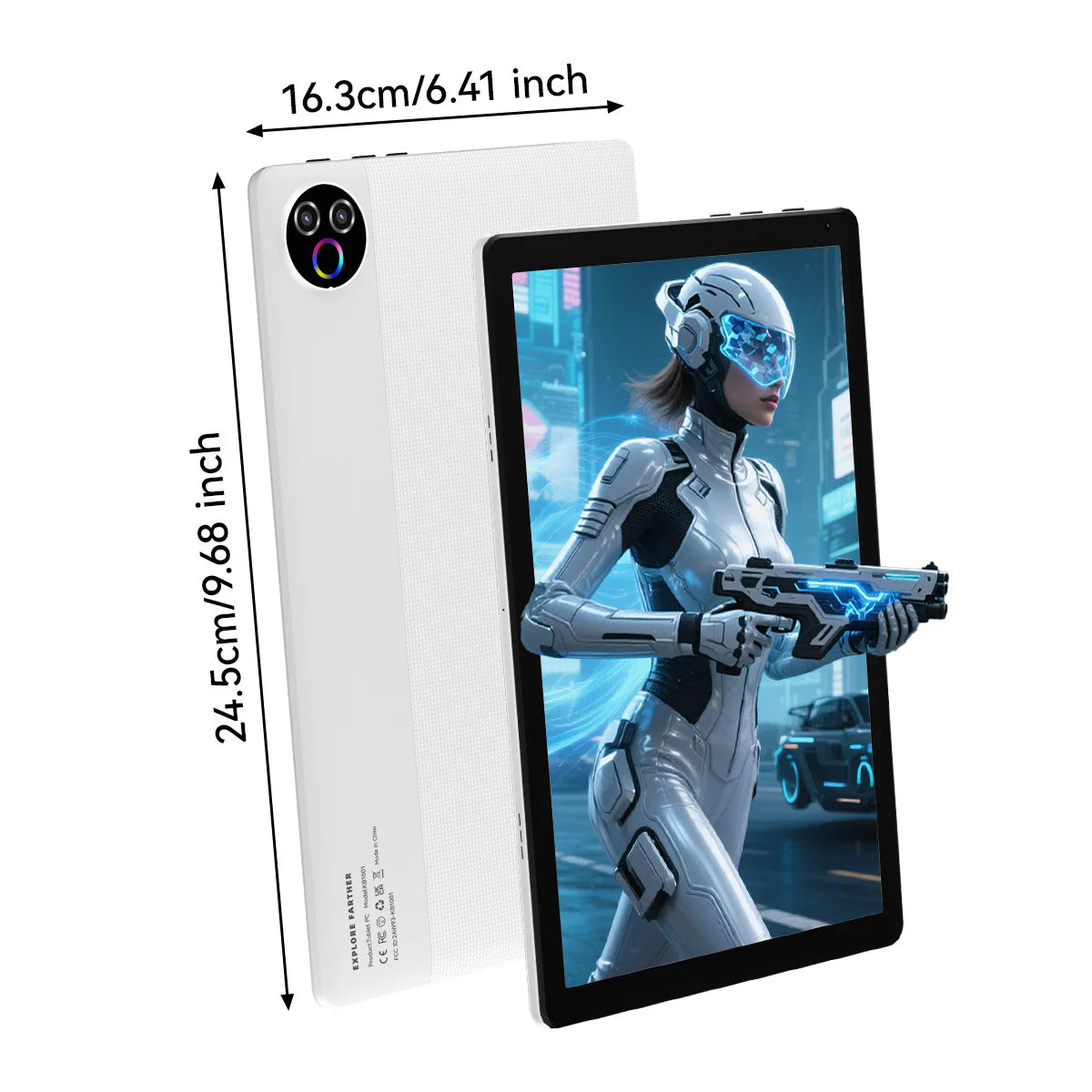 URAO Tablet 10.4" – Android 15, 20GB RAM, 64GB+1TB, WiFi 6, BT 5.4, Dual Camera, GMS