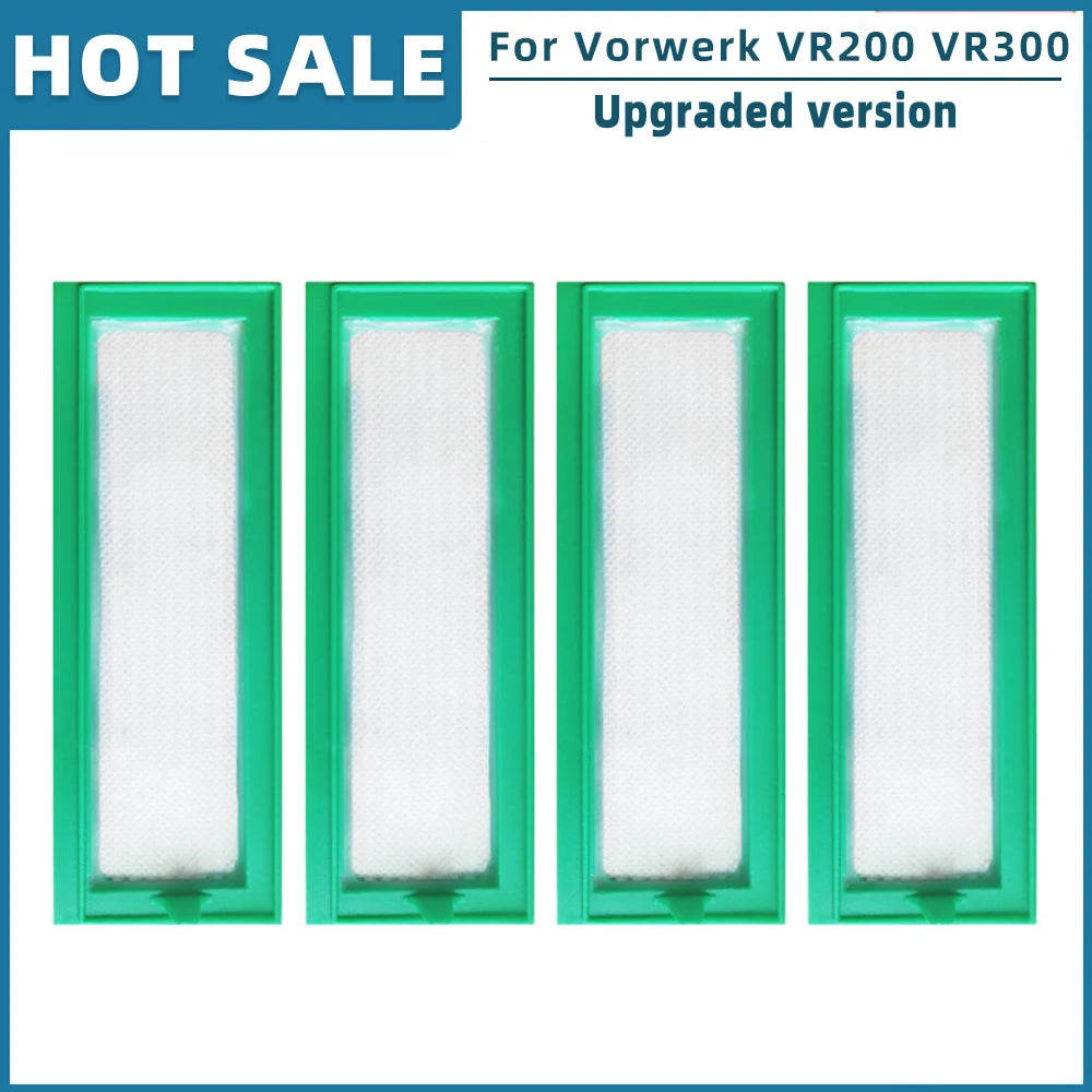 Replacement spare parts for Vorwerk Kobold VR200 and VR300 robot vacuum cleaner by R.E.D. Shopping, including brushes and filters.
